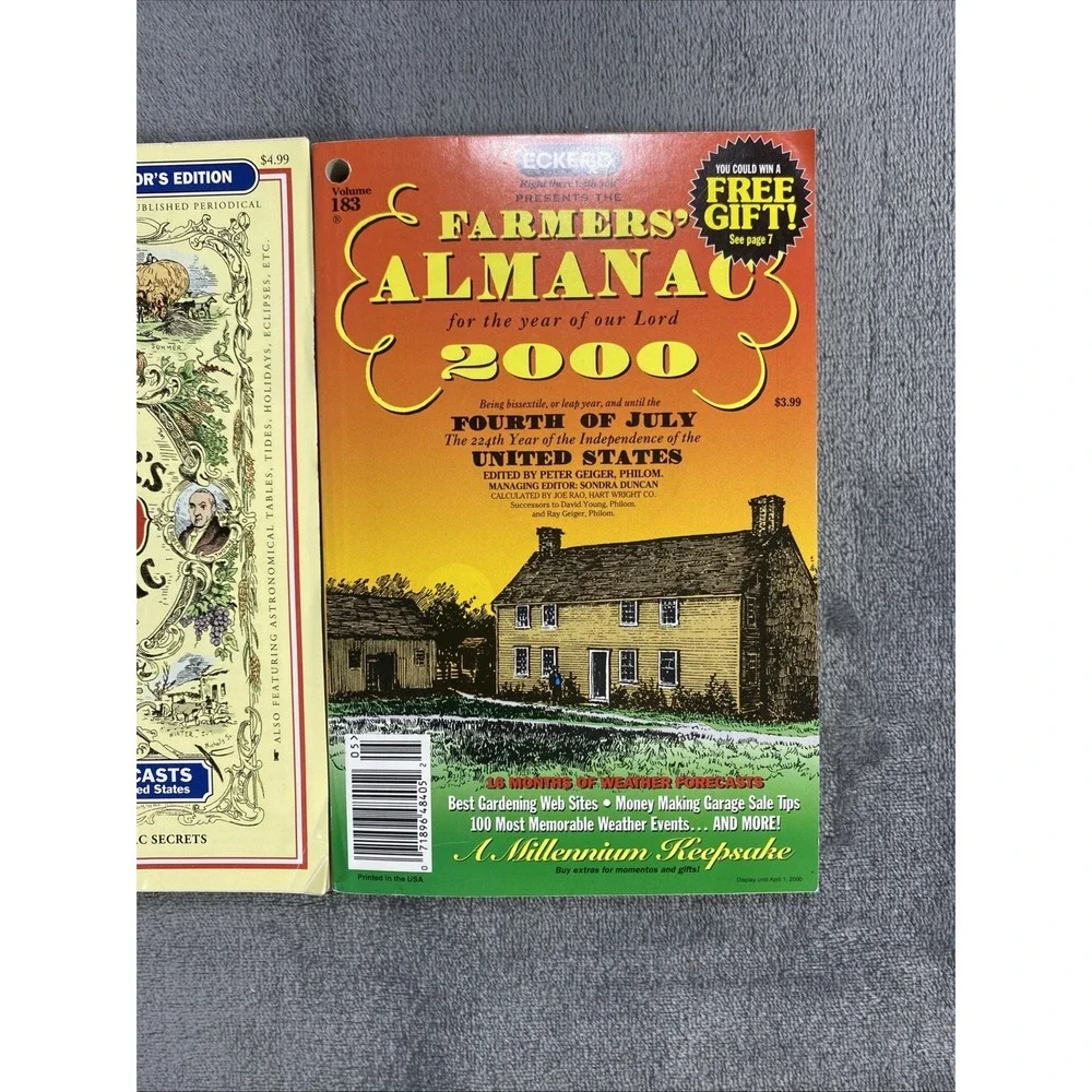 Vintage The Old Farmer's Almanac 2000 Millenium Edition & 2013 Weather Lot of 3